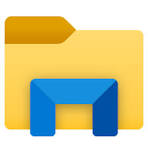 Yellow folder with blue arch in the centre